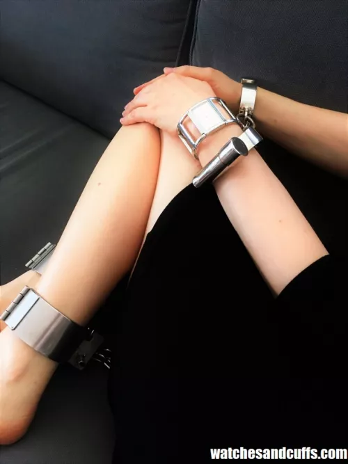 [OC] Handcuffed and manacled on the couch - the only way to watch TV!