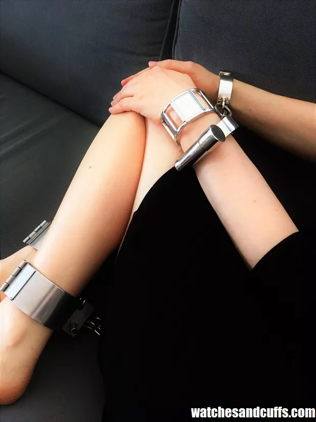 [OC] Handcuffed and manacled on the couch - the only way to watch TV!