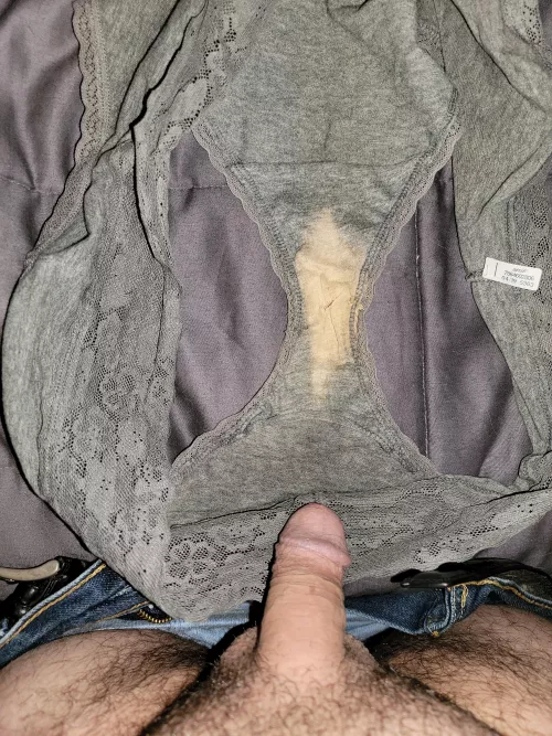Playing with wife's dirty panties while she is away