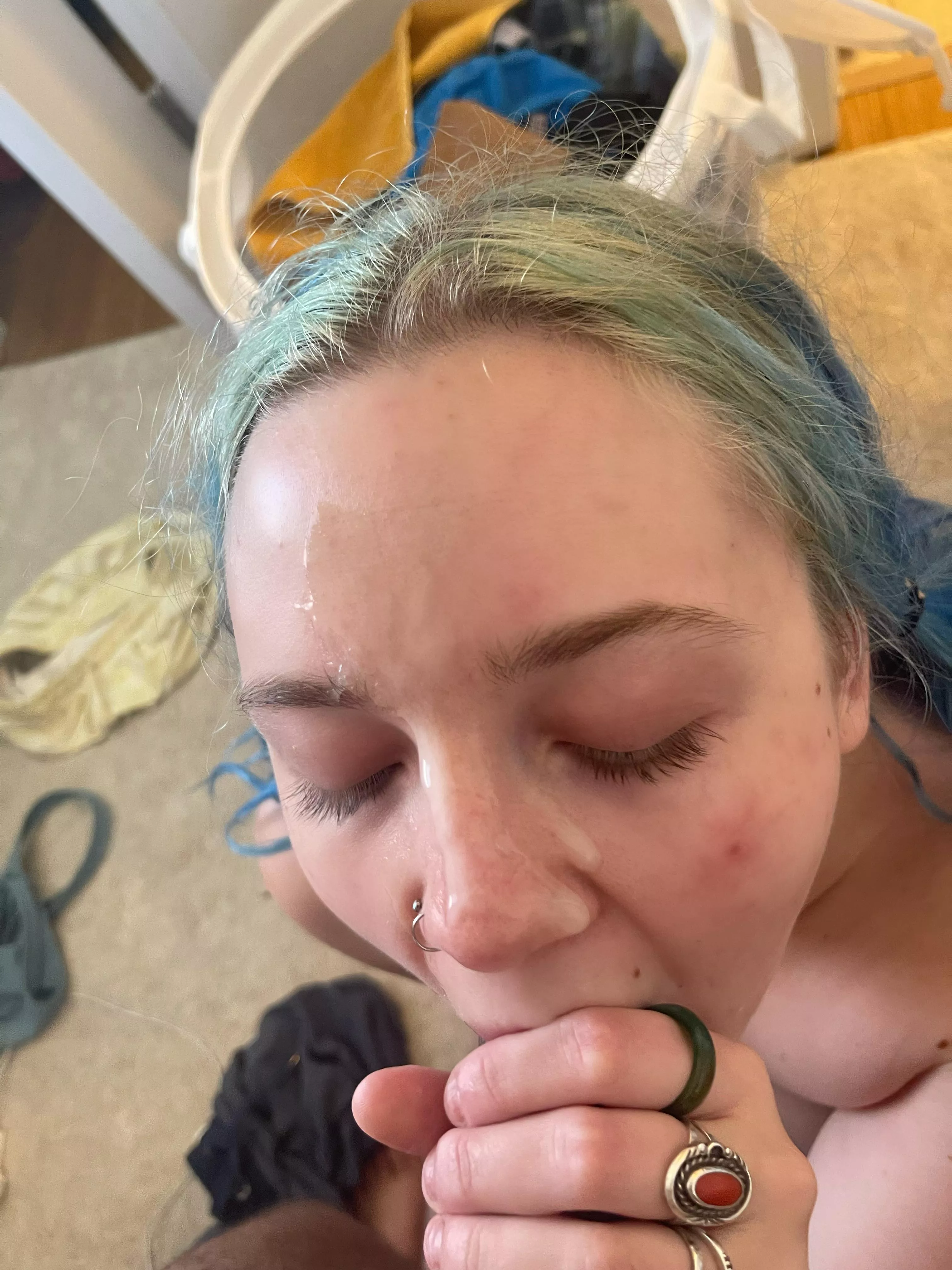 Post cum facial sucking 😈