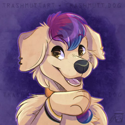 Pride Dog 🐶 (art by me - TrashmuttArt on Twitter))