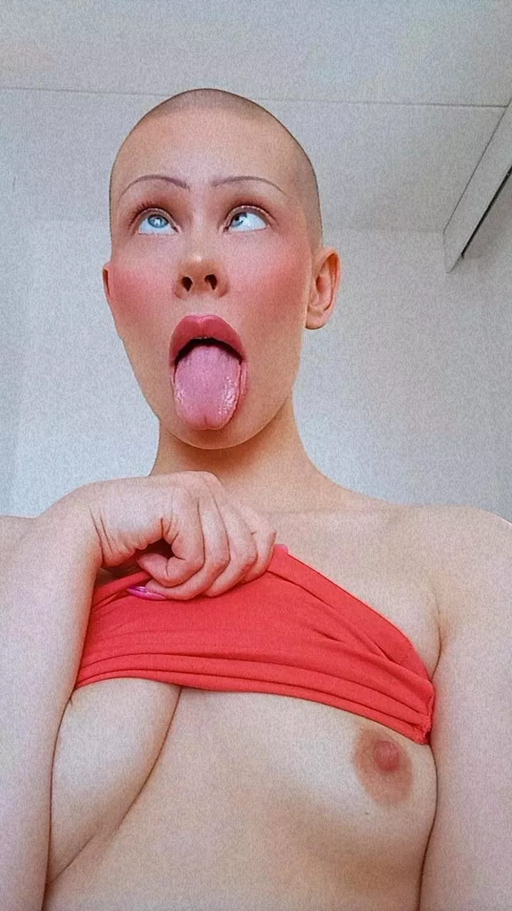 Real bald girl ahegao