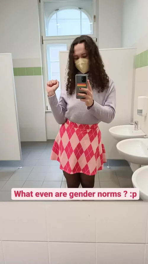 second time this week I'm at school in a skirt :3