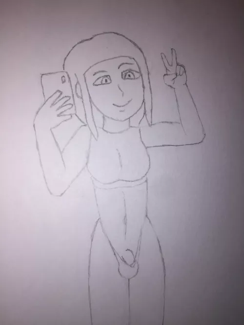 Selfie wigh her tniy penis