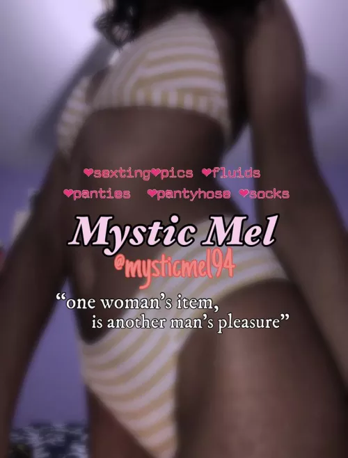 [selling] so many things to choose from!✨🌺 this ebony goddess offers edible goodies, wearable goodies and downloadable goodies. I’m also open to requests! 😍🥰 kik: mysticmel94