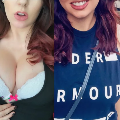 Since startnig my bimbo journey. From sports bras to push up bras! Love showing off, anyone have suggestions for improving further?