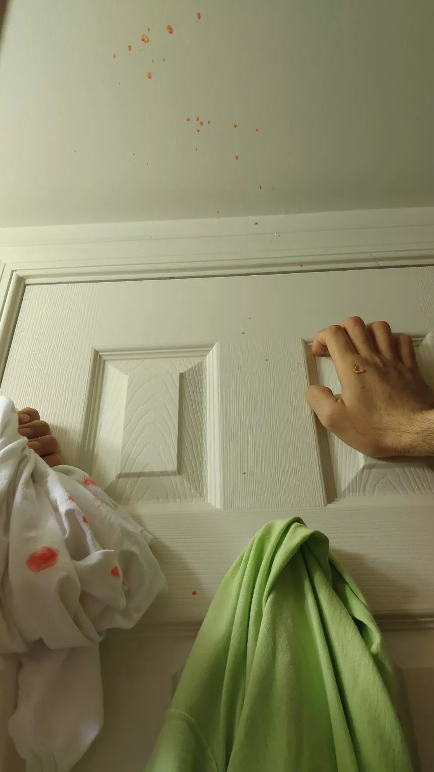 Sitting in the toilet, this monster finally came out. Thanks to my wife who dodged a bullet.