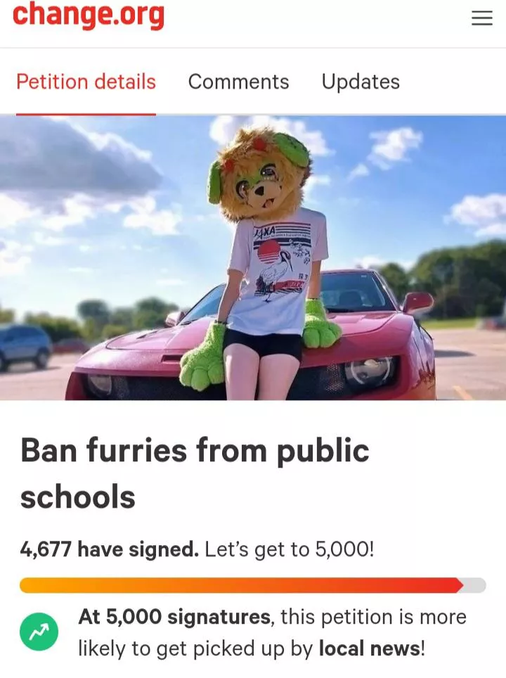So apparently my fursuit photo is being used for this petition 💀