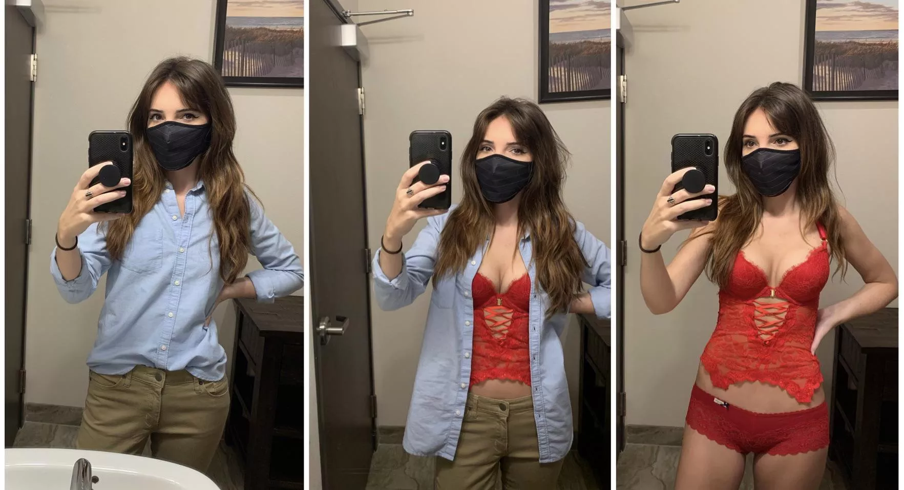 Step by step cleavage reveal 💋