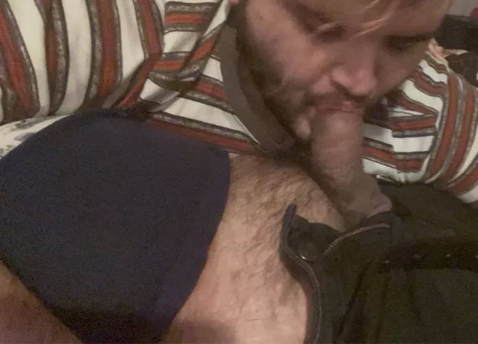 Tasting my buddy’s sweaty cock after a long day at work