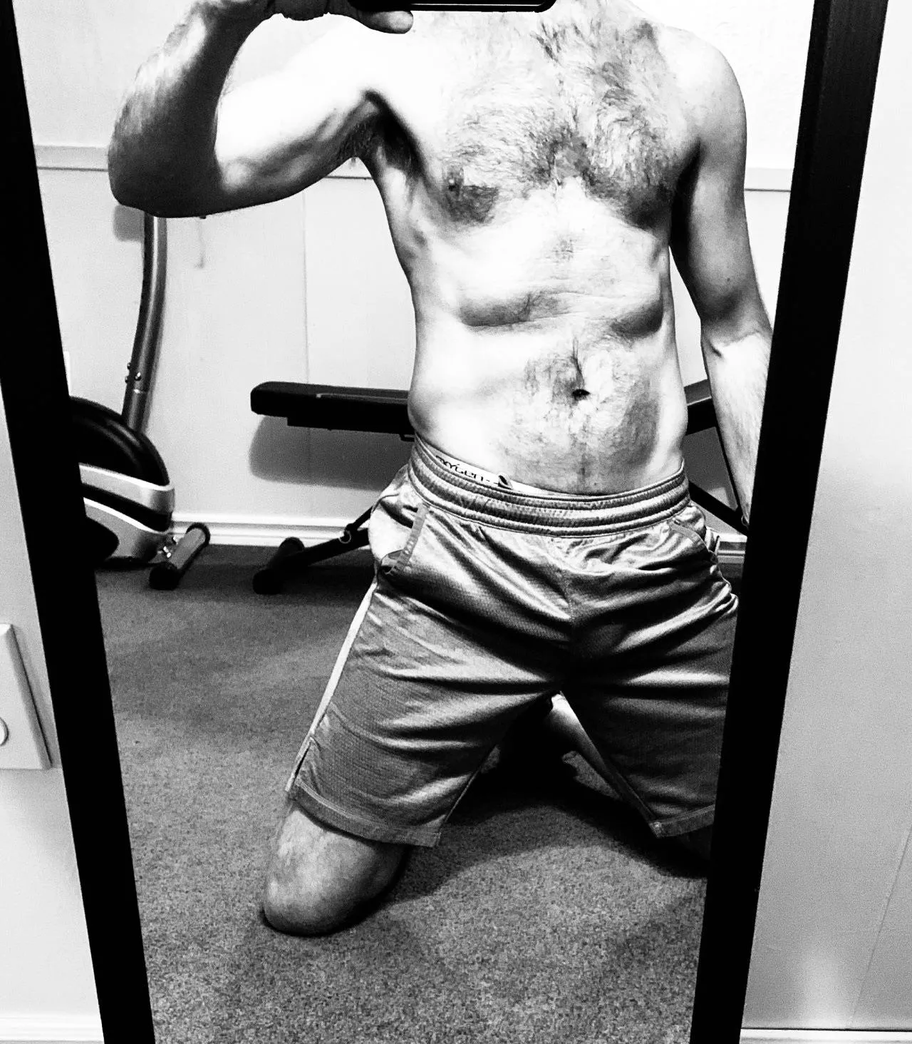 Thursday (m). Post workout deep thoughts. I wonder who?