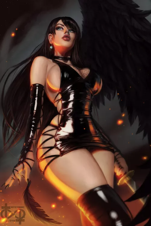 😈🖤 Tifa - One Winged Angel 🖤😈 by Nyctoinc Illustrations