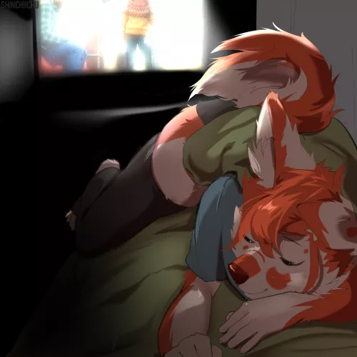 Uh-oh, I guess he fell asleep... [Art by me, Shinchiichu]