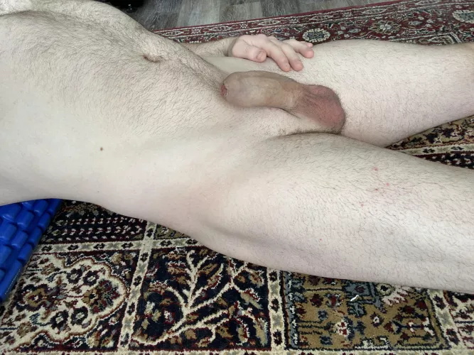 Wanna stroke me while I stretch?