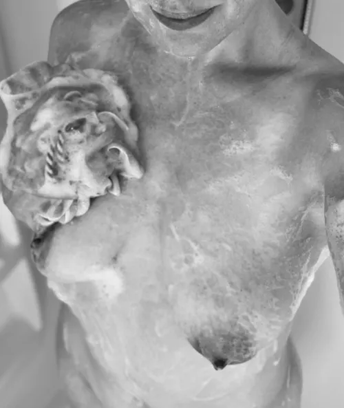 Washing off the day before he comes to make my night