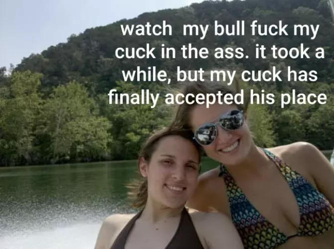 Watch my bull fuck my cuck bf in the ass... it took a while, but cucky has finally accepted his place