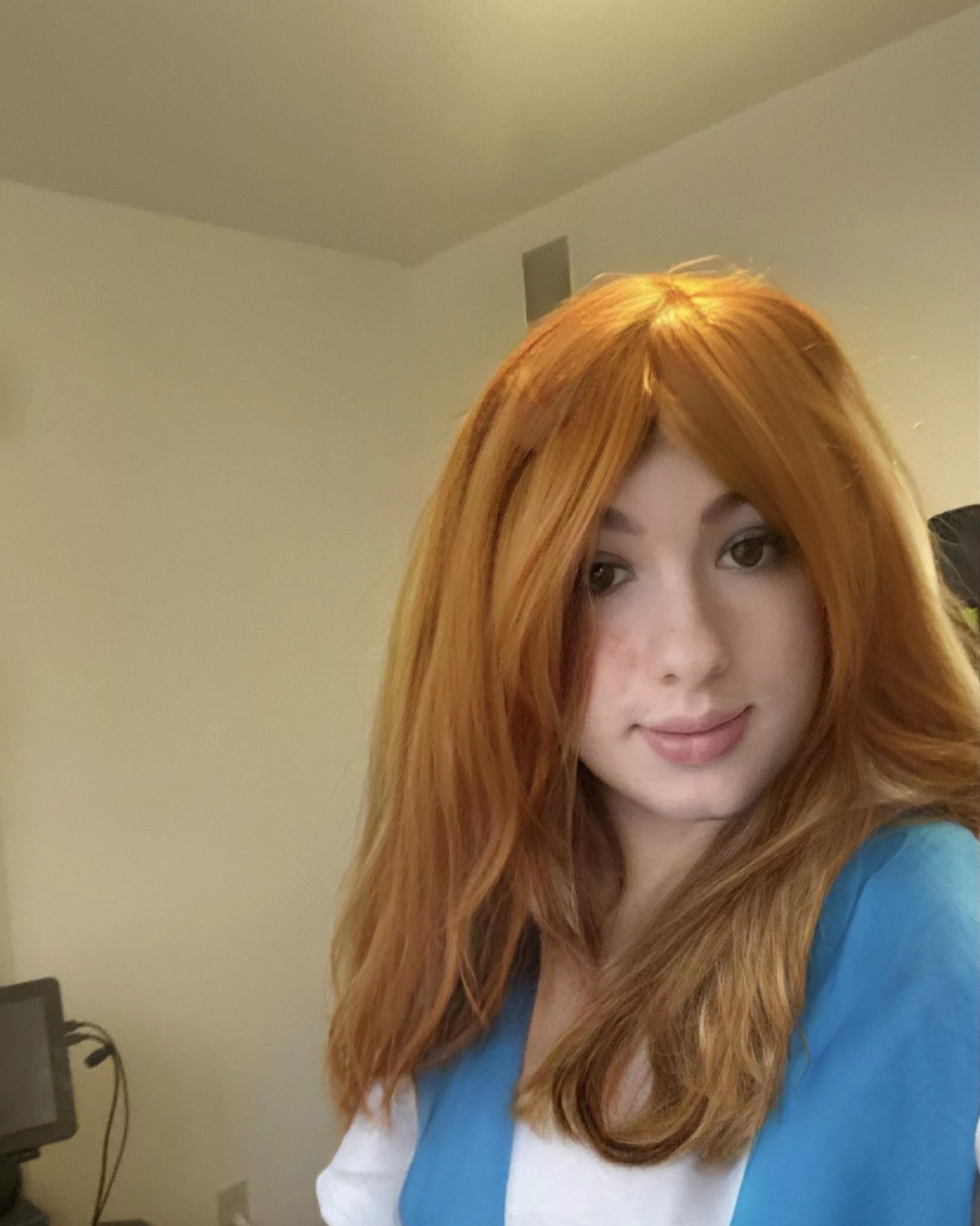 “What are you, stupid?!” My first femboy cosplay, Asuka Langley Soryu! First time trying to style a wig>.<