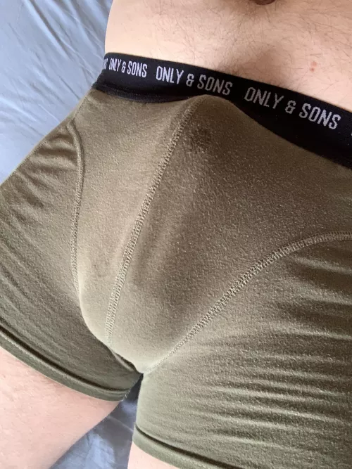 Whoops a little precum leaked onto my boxers. Who wants to drain the rest? DM me