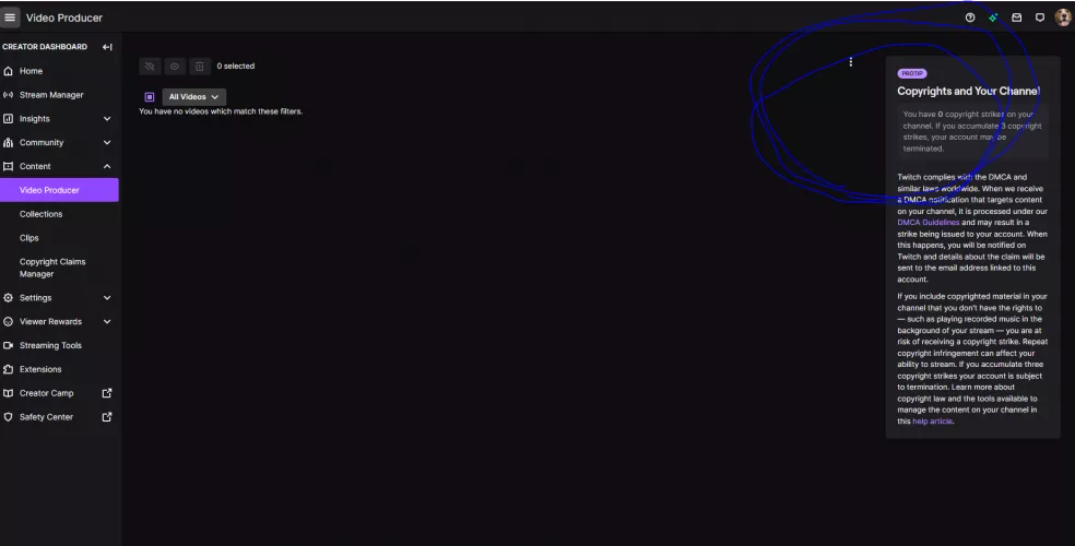 Why can't I upload videos I made to twitch?