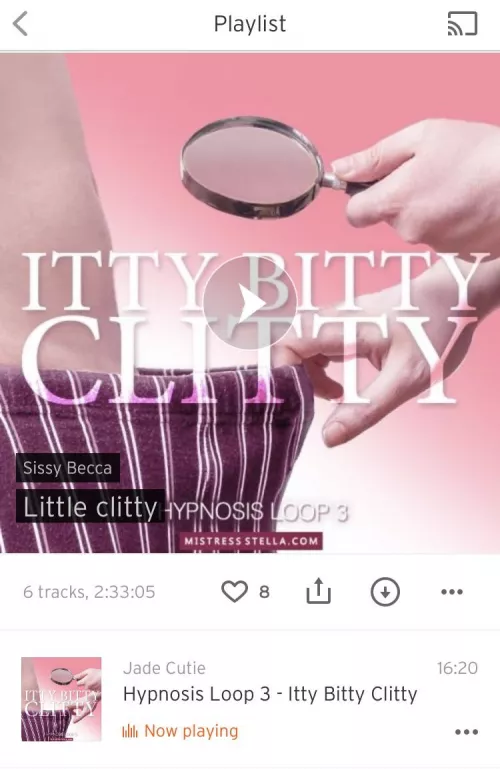 Why did I open SoundCloud - I had stopped the sissy stuff and now I can’t stop listening again. I love being a sissy.
