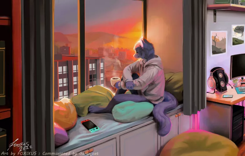 Window Scenery 🌇 (art by me, FoxixusArt on twitter)