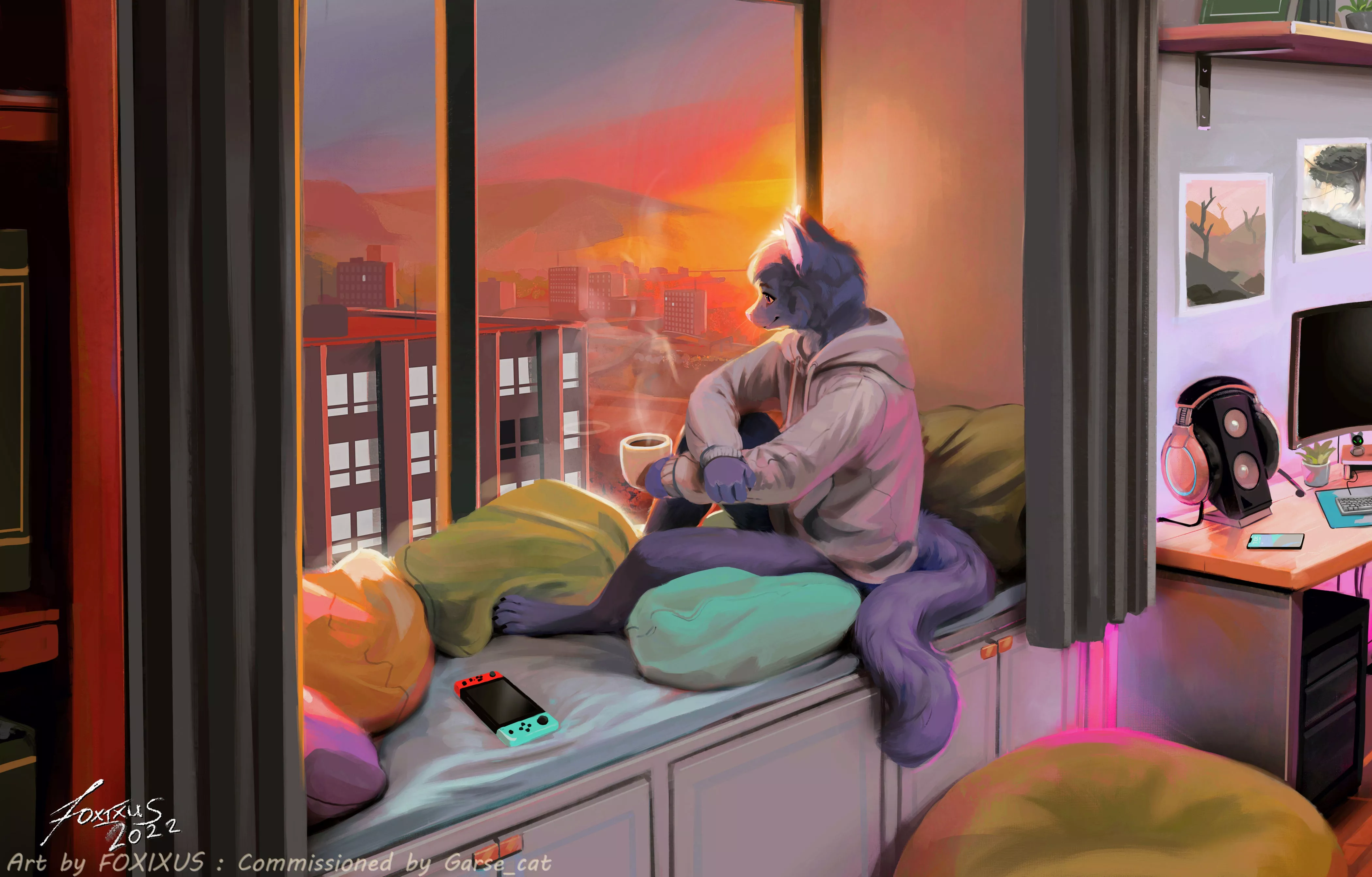 Window Scenery 🌇 (art by me, FoxixusArt on twitter)