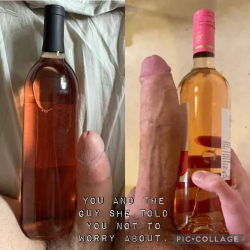 Wine bottles! I’m on the left, a fellow redditor is on the right who preferred to remain nameless.