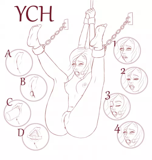 YCH €45! Choose between face and genital options (eg. A1) Finished piece to be rendered in full colour with shading. Dm for more info or to order!