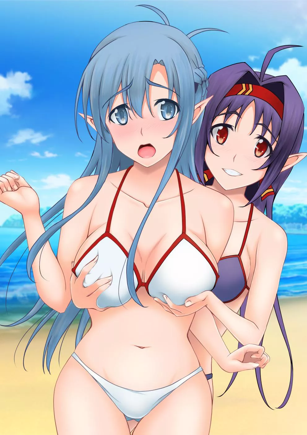 Yuuki checking Asuna’s softness 🤤 Yuuki checking Asuna’s softness 🤤