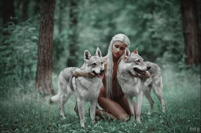 A nymph and her pets