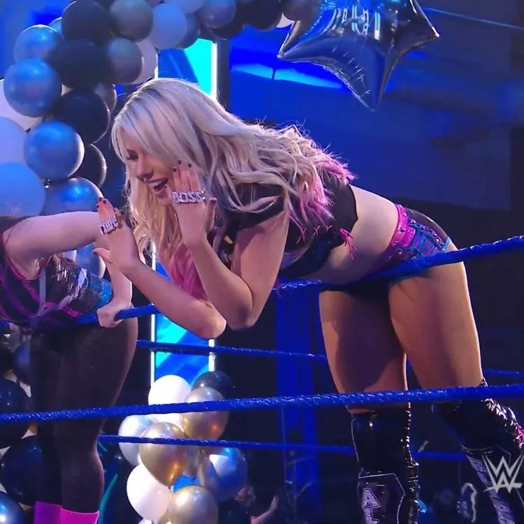 Alexa bent over