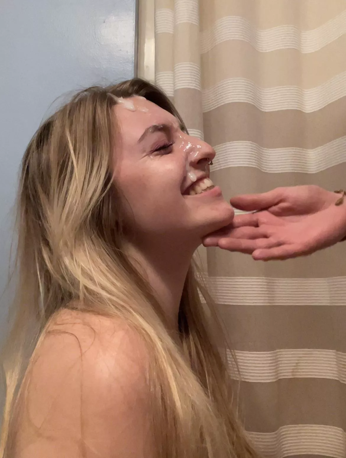 Always smiling when I have cum on my face 😁