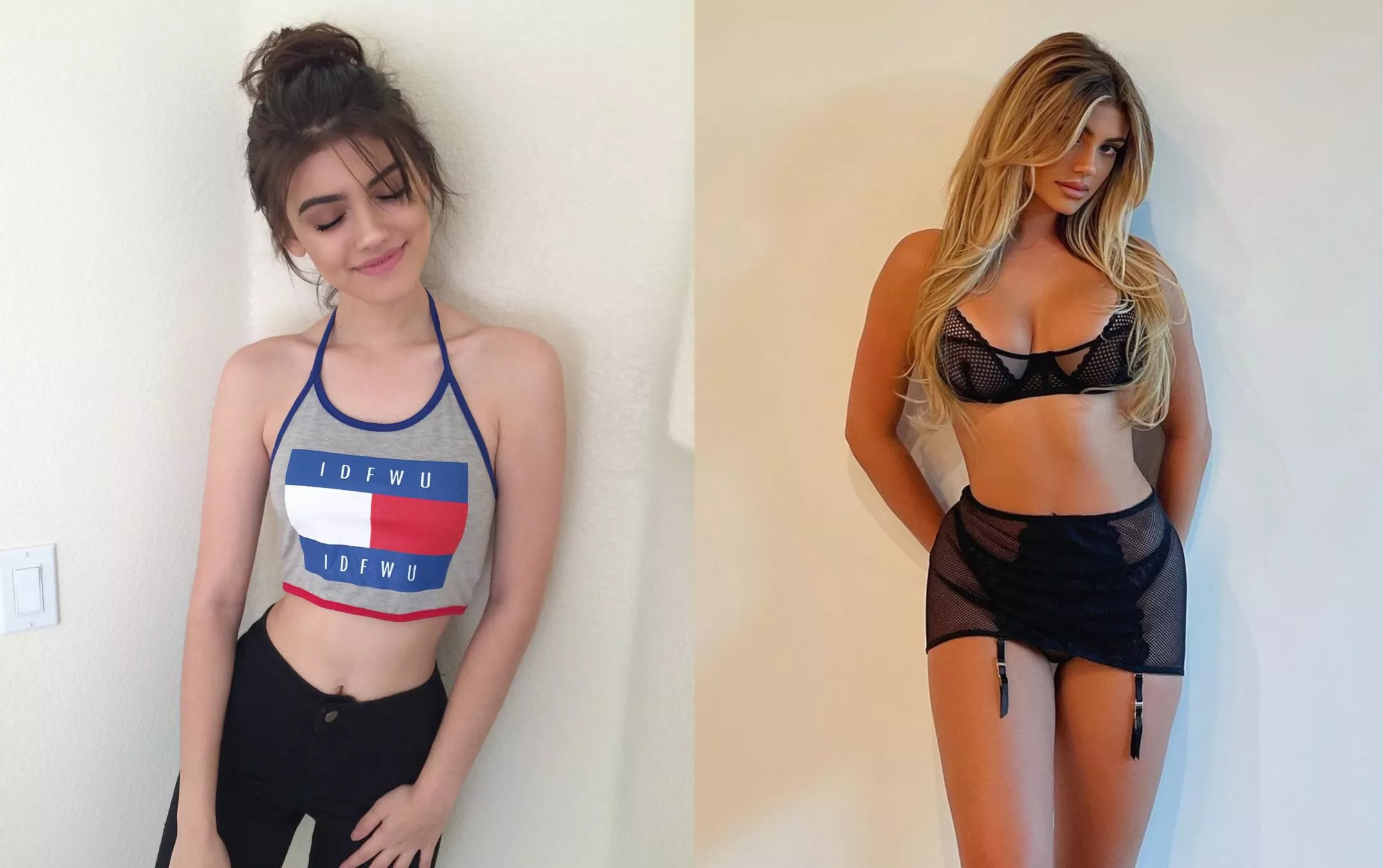 Amazing transformation from a brunette cutie to a blonde fuckdoll