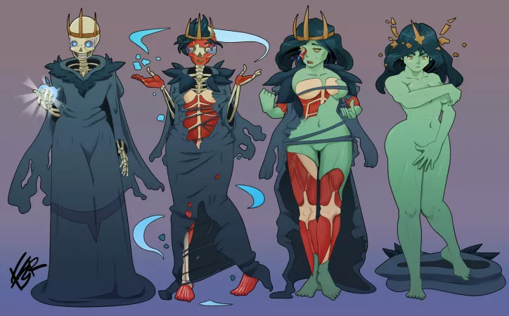 An Apple a Day Keeps the Lich Away (F Lich > F Orc) Drawn by ED-FOKK3R, Commissioned by Daughterskin