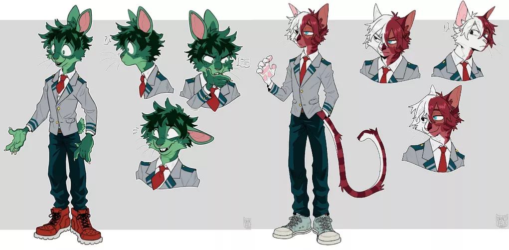 Anthro Deku and Shoto, by @DRAC0FELIS Anthro Deku and Shoto, by @DRAC0FELIS