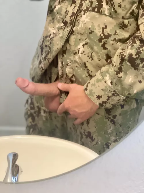 at my bosses house while he showers in the other room, I needed some relief