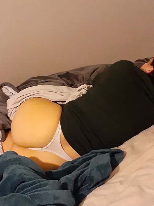 Babe caught sleeping in white thong