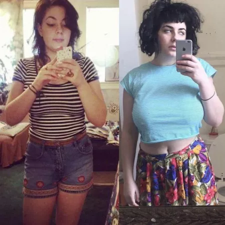 Before and after going away to art school :)