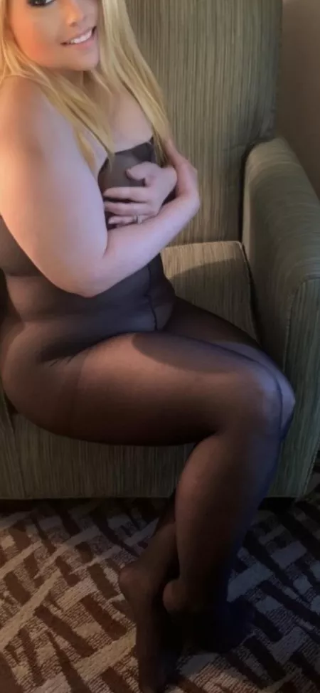 Black nylon body stocking