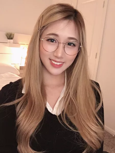 Blonde with glasses