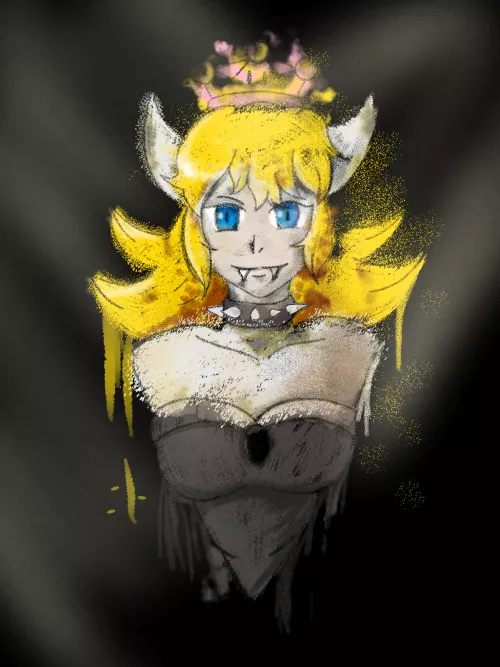 bowsette drawing, I know it's not a big deal but I would like to draw a drawing of her, good morning everyone ☺️
