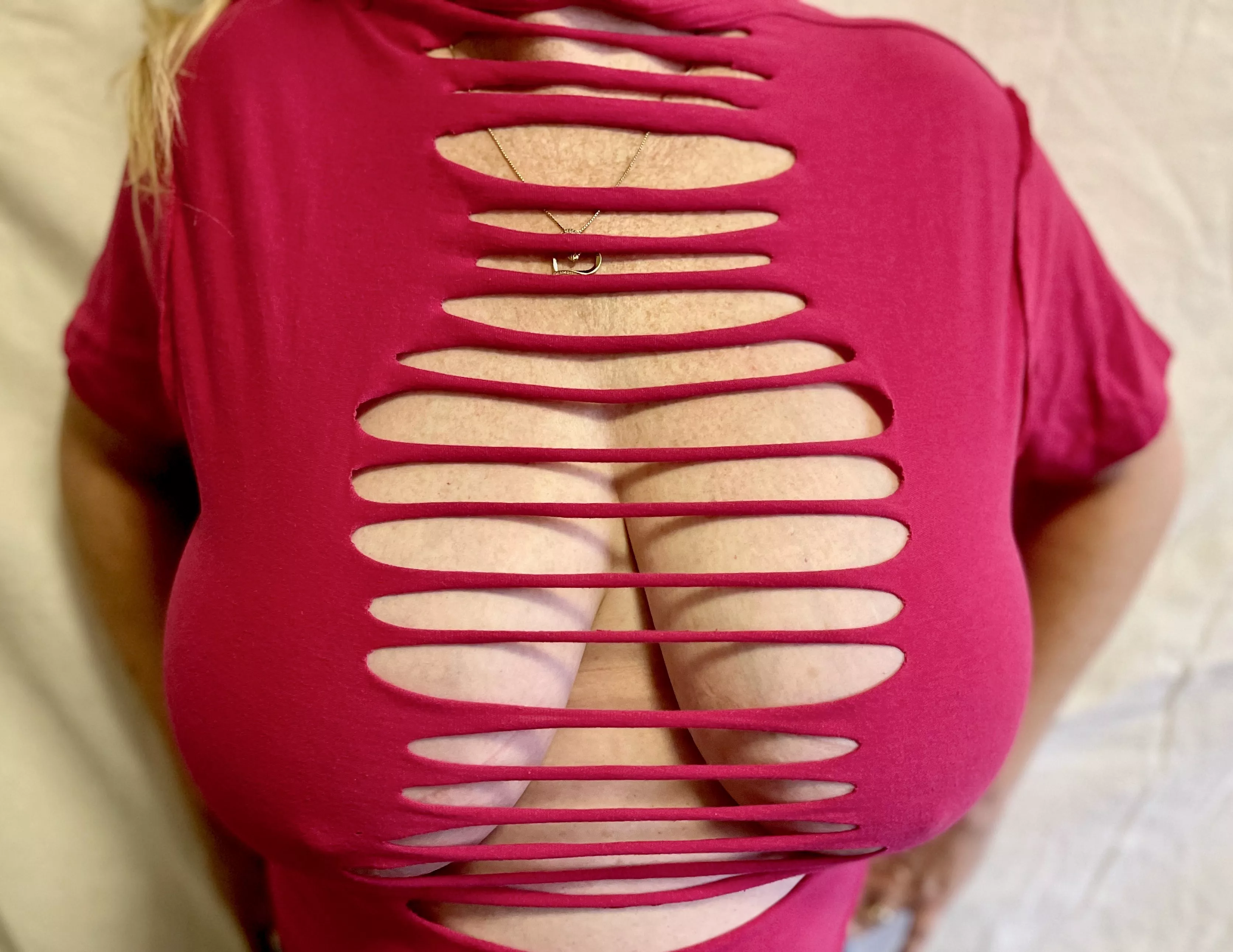 Braless and huge