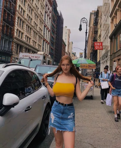 Busty redhead