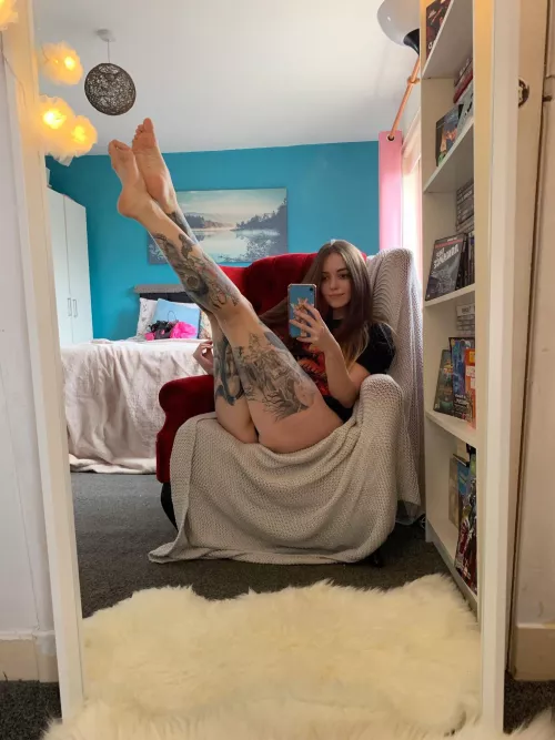 Can you put these legs over your shoulders please. They’re heavy! 👉🏻👈🏻🥺 [F]