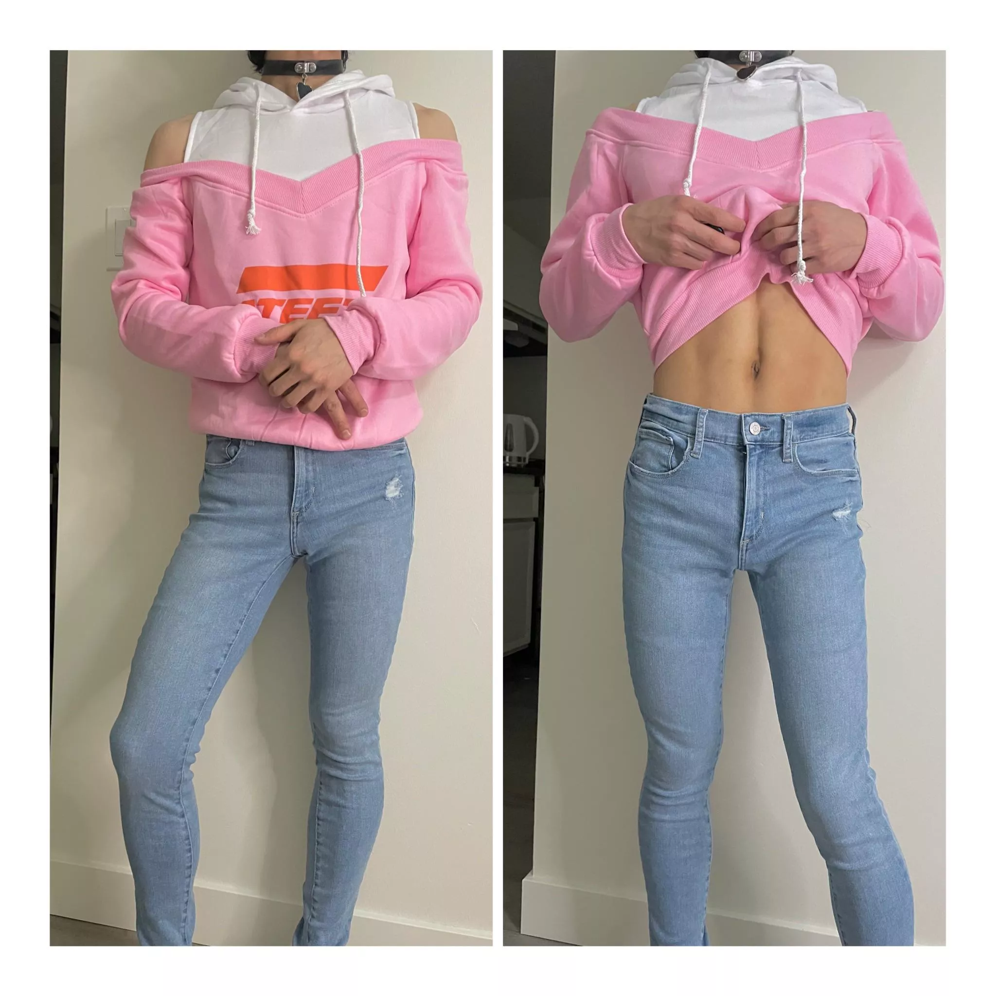 Casual streetwear outfit and tummy