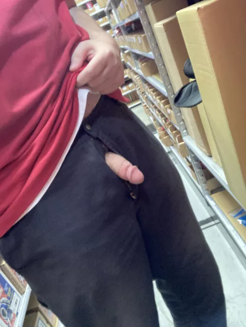 Couldn’t resist taking out my dirty cock at work