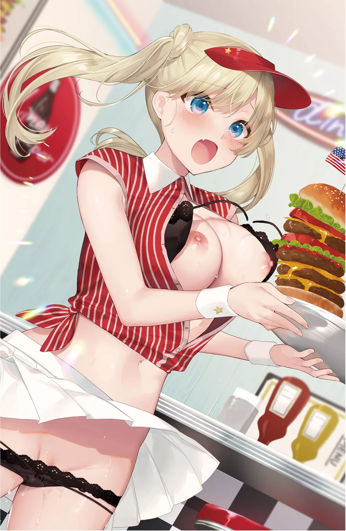 Cute fast food employee