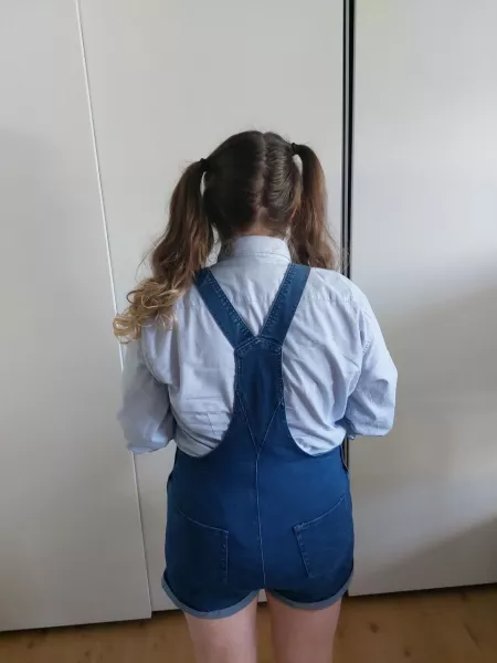 Daddy tried to do pigtails. I think loads of further practice is needed