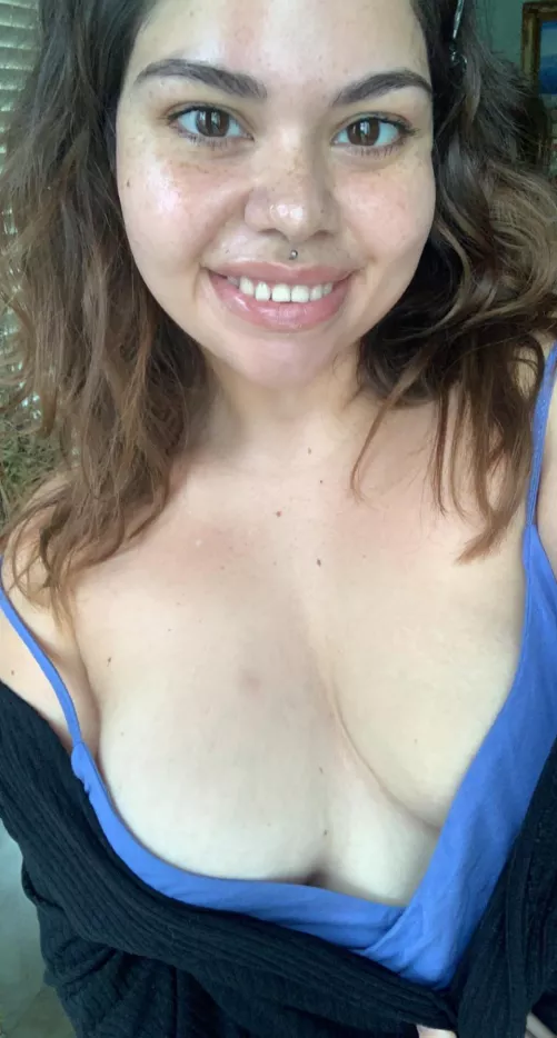 Deep v neck and no bra? I’m a gal who takes risks.