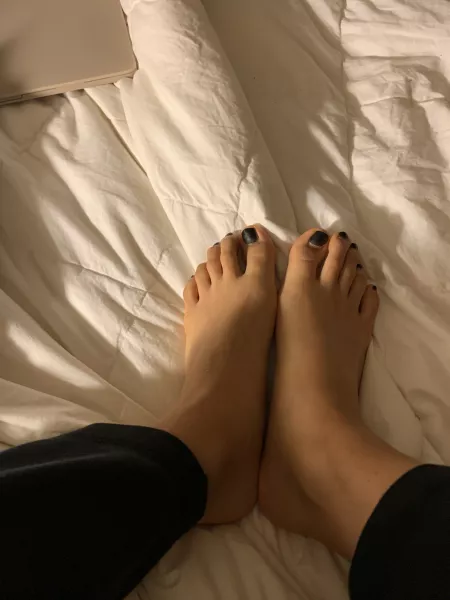 Do you like my toes? Ready to slip on any pair of socks for you! [asianfeet] [asian] [Japanese] [Japanesefeet] [toes] [cutetoes] [sweatyfeet]